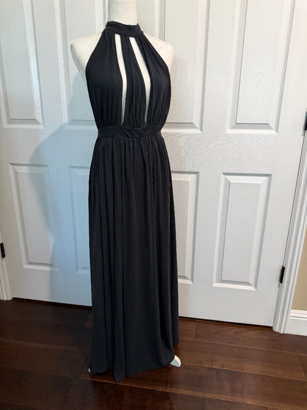 Free People FP Beach Knit Maxi Dress Cutout Backless Black Size XS